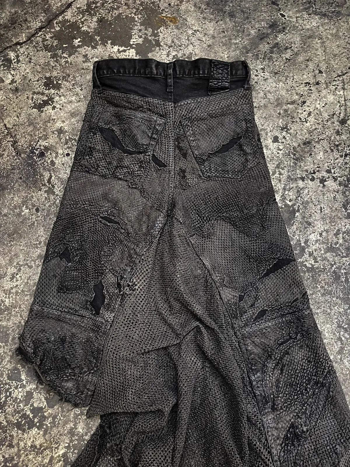 SKIRT LAYERED LEATHER PERFORATED MAXIMUS