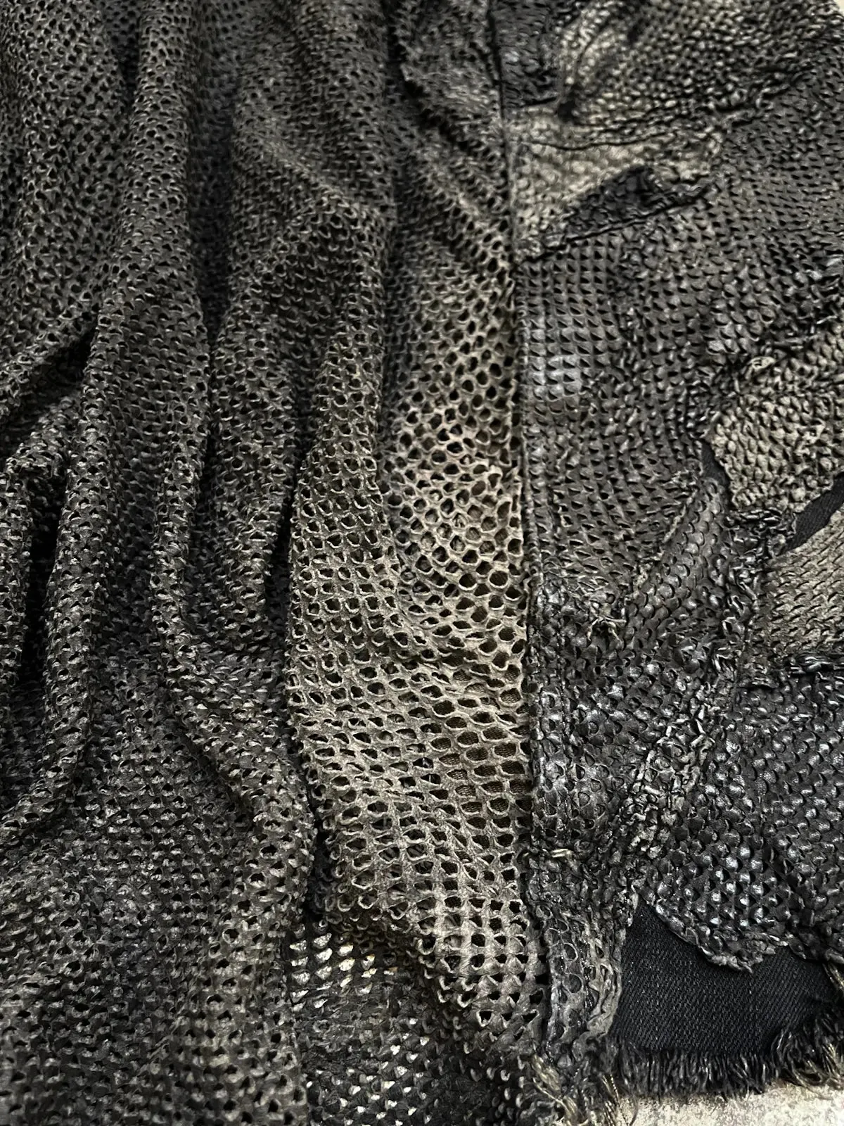 SKIRT LAYERED LEATHER PERFORATED MAXIMUS