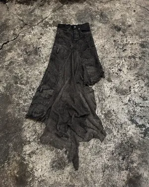 SKIRT LAYERED LEATHER PERFORATED MAXIMUS