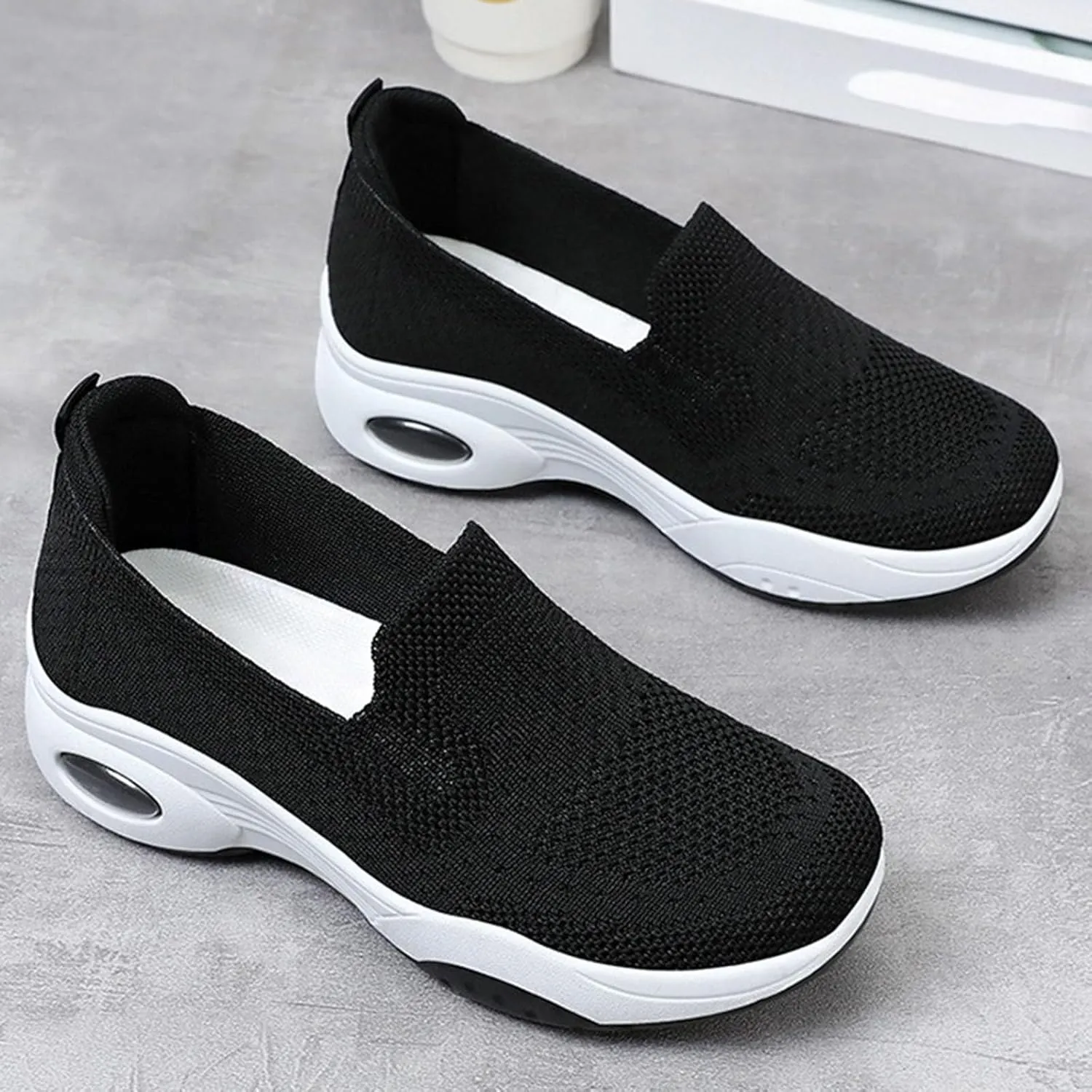 Slip On Sneakers Women Running Shoes Lightweight Tennis Shoes Non Slip Workout Shoes Breathable Walking Womens Sneakers