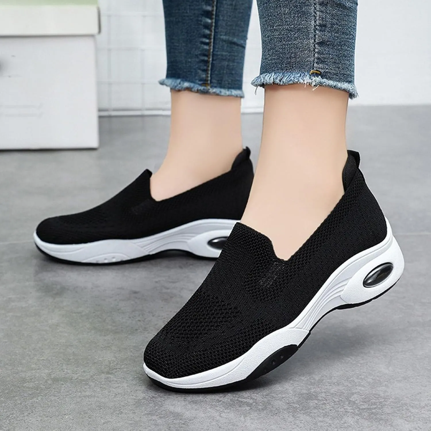 Slip On Sneakers Women Running Shoes Lightweight Tennis Shoes Non Slip Workout Shoes Breathable Walking Womens Sneakers