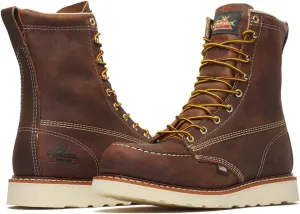 Thorogood American Heritage 8 Steel Toe Work Boots for Men - Full-Grain Leather with Moc Toe, Slip-Resistant Wedge Outsole, and Comfort Insole; EH Rated