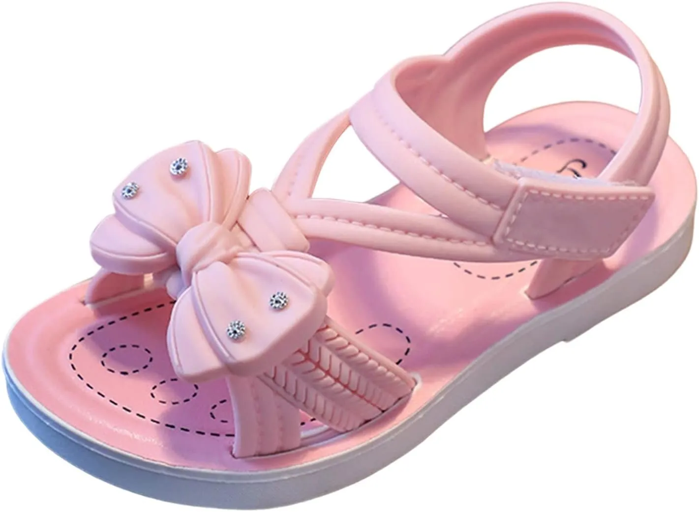 Toddler Girls Open Toe Bow Sandals 2025 Summer Fashion Lightweight Comfortable Soft Sole Baby Princess Dress Shoes