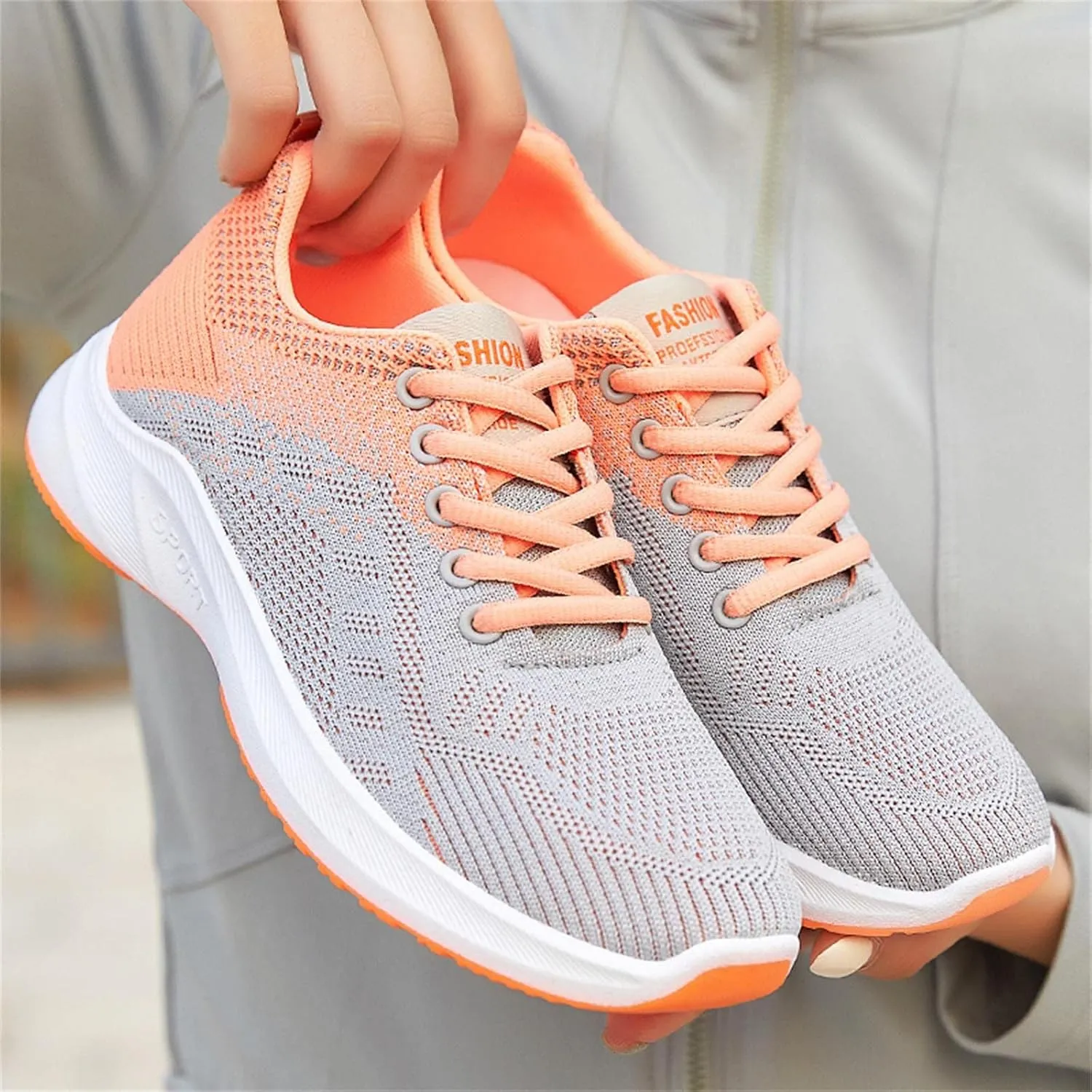 Walking Sneakers for Women Colorblock Mesh Lace Up Shoes Lightweigh Breathable Running Walking Workout Tennis Shoes