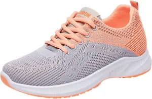 Walking Sneakers for Women Colorblock Mesh Lace Up Shoes Lightweigh Breathable Running Walking Workout Tennis Shoes