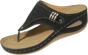 Wedge Flip Flops Sandals for Women Comfortable Beach Non Slip Sandals Dressy Casual Yoga Mat Shower Slippers Clip Toe Walking Shoes for Summer