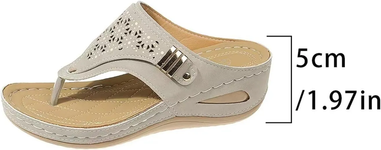 Wedge Flip Flops Sandals for Women Comfortable Beach Non Slip Sandals Dressy Casual Yoga Mat Shower Slippers Clip Toe Walking Shoes for Summer