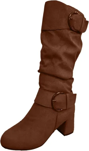 Wide Calf Rain Boots for Women Plus Size Fashion Women Solid Autumn Winter Thick Sole Wedge Boots for Women Wide Calf