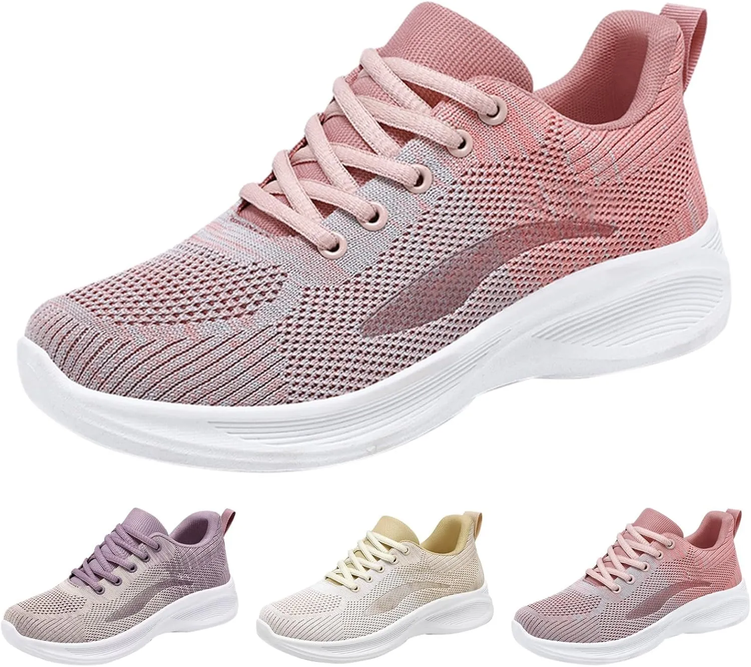 Woman Tennis Shoes Breathable Casual Fashion Lace Up Mesh Athletic Shoes Non Slip Walking Running Workout Sneakers
