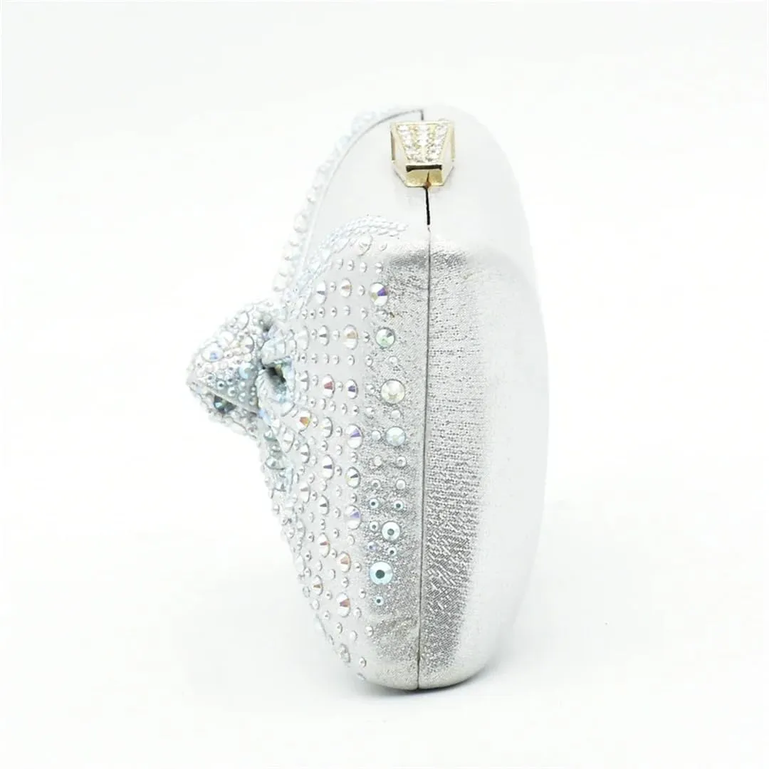 Women Rhinestone Shoes and Matching Bag Set Fashion Party Nigerian Shoes and Bag Set