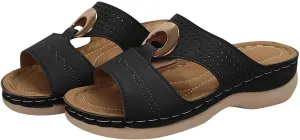 Womens 2025 Casual Wedges Hollow Out Open Toe Platform Comfortable Breathable Slip On Comfy Orthotic Wide Width Beach Walking Sandals Slippers