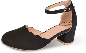 Women's Casual Sandals Comfortable Medium Heel Slip On Round Toe Beach Footwear Stylish for Daily Wear with Jeans and Dresses