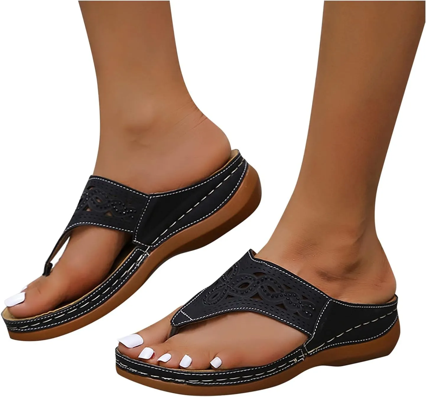 Womens Orthopedic Walking Sandals with Arch Support Adjustable Straps Comfortable Summer Beach Casual Outdoor Slides Plantar Fasciitis Relief Recovery Footwear