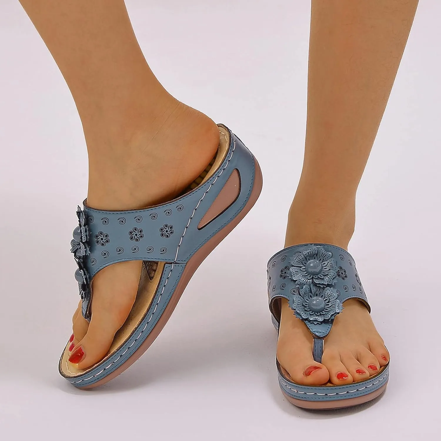 Womens Recovery Sandals with Orthotic Arch Support Comfortable Walking Slides Thick Cushion Footwear for Plantar Fasciitis Summer Outdoor Use
