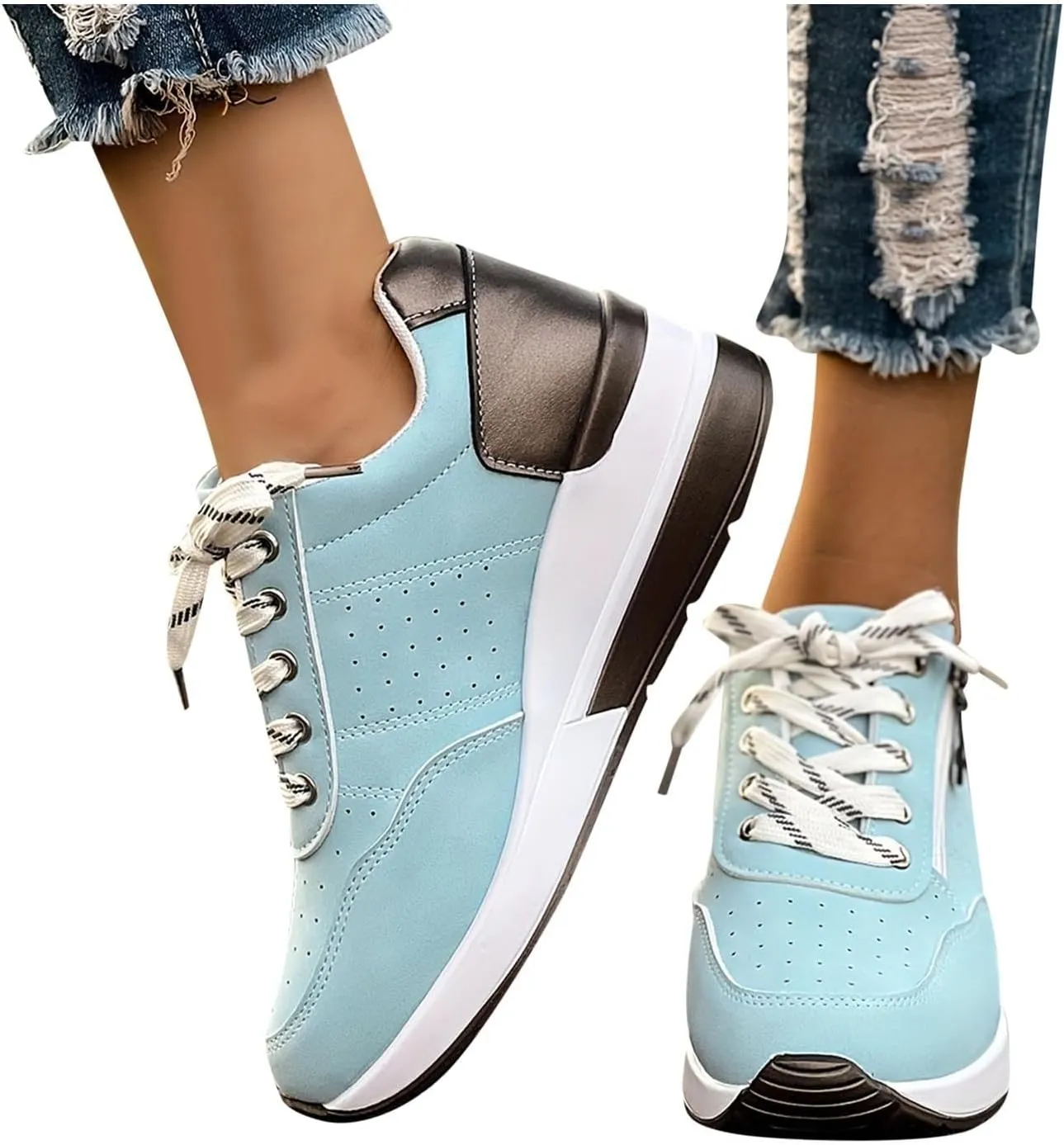 Womens Running Shoes Non Slip Lightweight Casual Tennis Sneakers Breathable Womens Slip On Walking Shoes