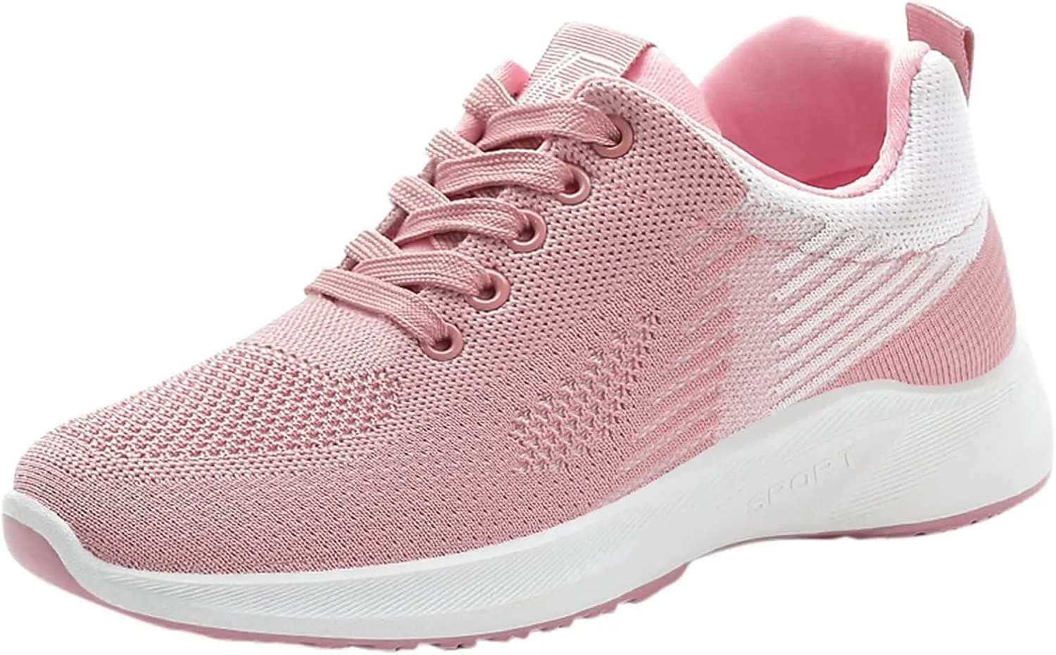 Womens Running Sneakers Breathable Flying Woven Lace Up Walking Shoes Summer Casual Non Slip Outdoor Sports Shoes