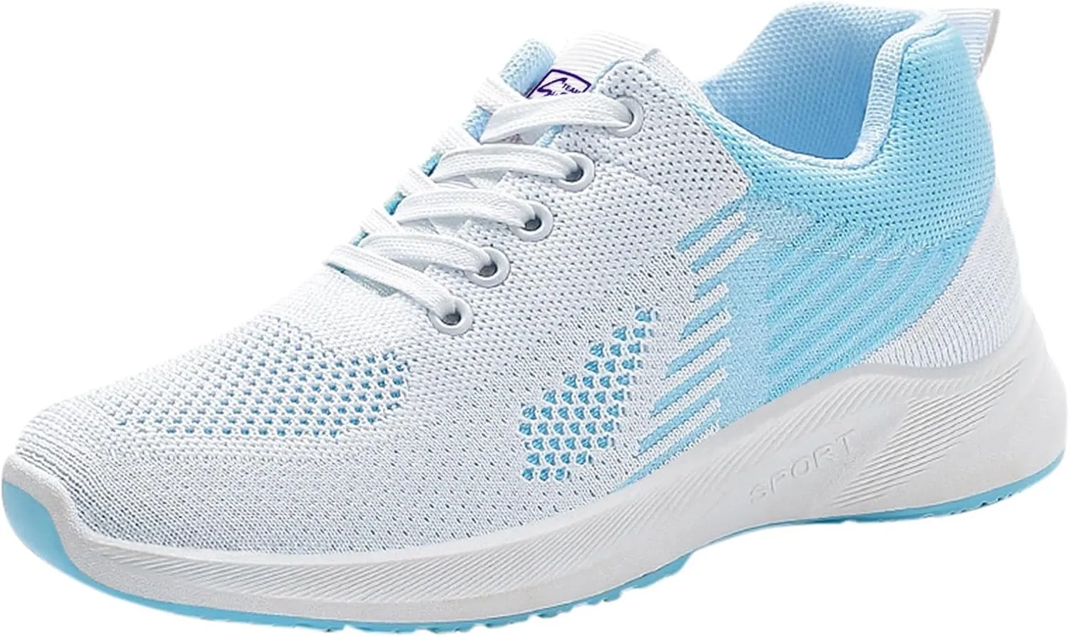 Womens Running Sneakers Breathable Flying Woven Lace Up Walking Shoes Summer Casual Non Slip Outdoor Sports Shoes