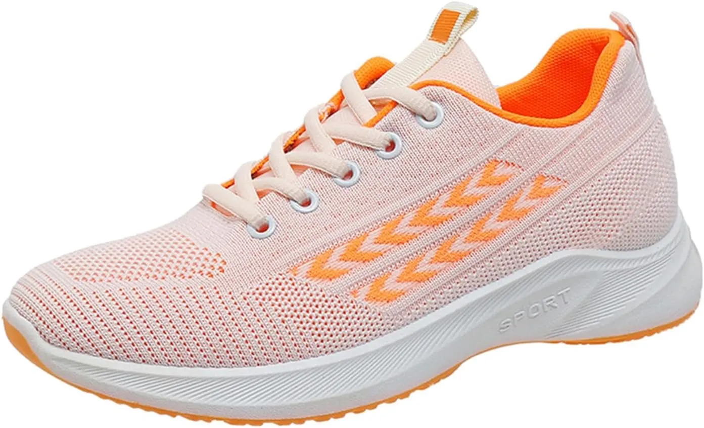 Women's Shoes Sneakers Lace Up Knit Mesh Sport Shoes Breathable Lightweight Casual Walking Workout Training Shoes