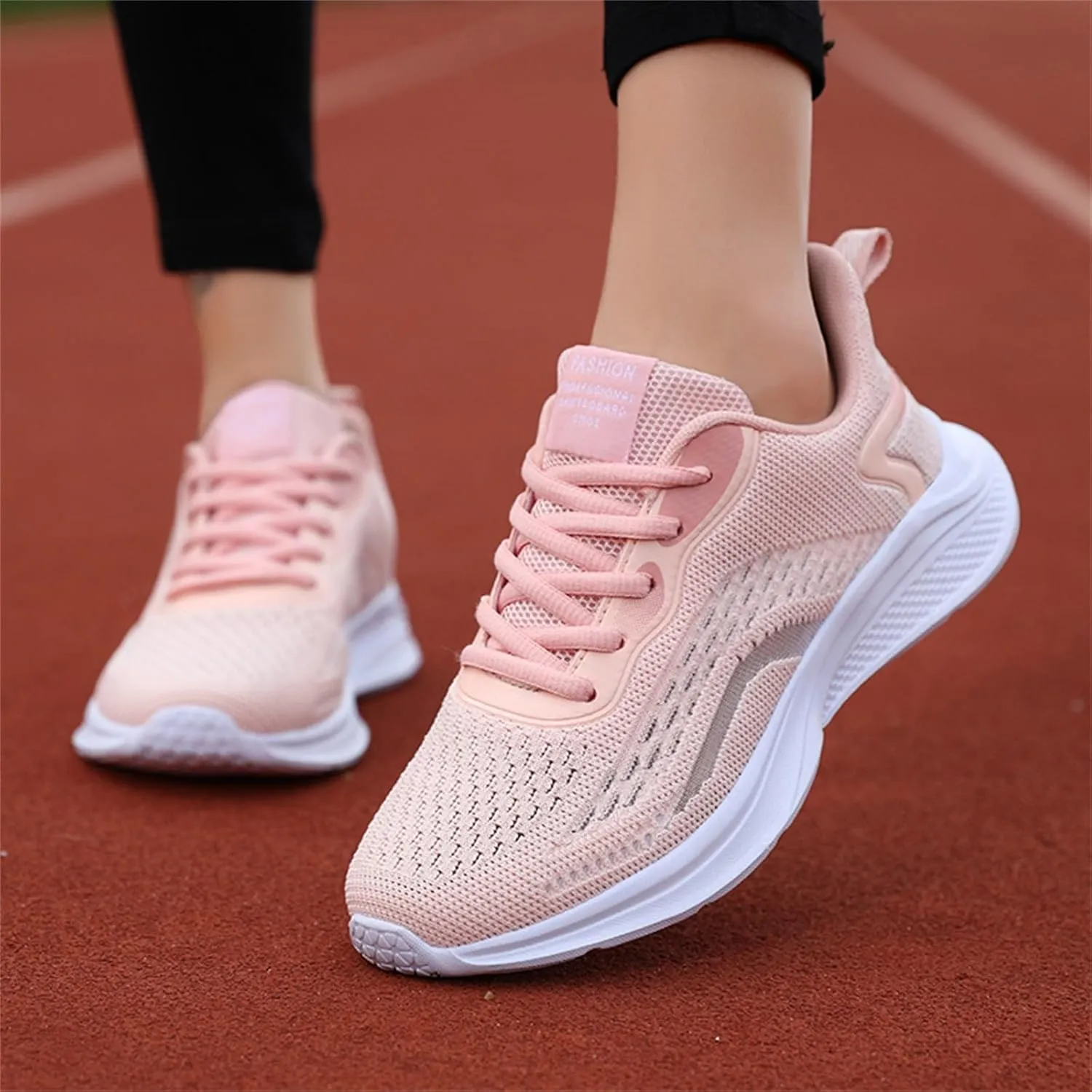 Women's Shoes Sneakers Lace Up Thick Sole Athletic Shoes Breathable Mesh Sneakers Causal Running Walking Tennis Shoes