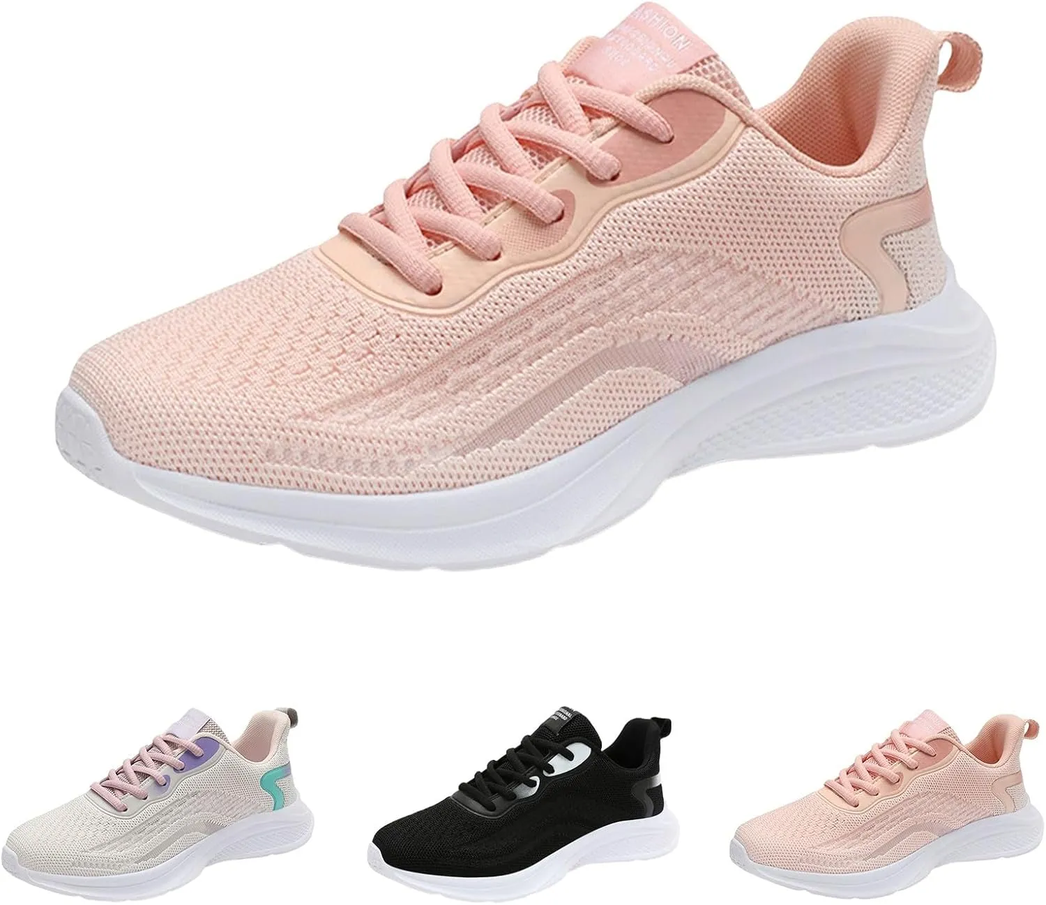 Women's Shoes Sneakers Lace Up Thick Sole Athletic Shoes Breathable Mesh Sneakers Causal Running Walking Tennis Shoes
