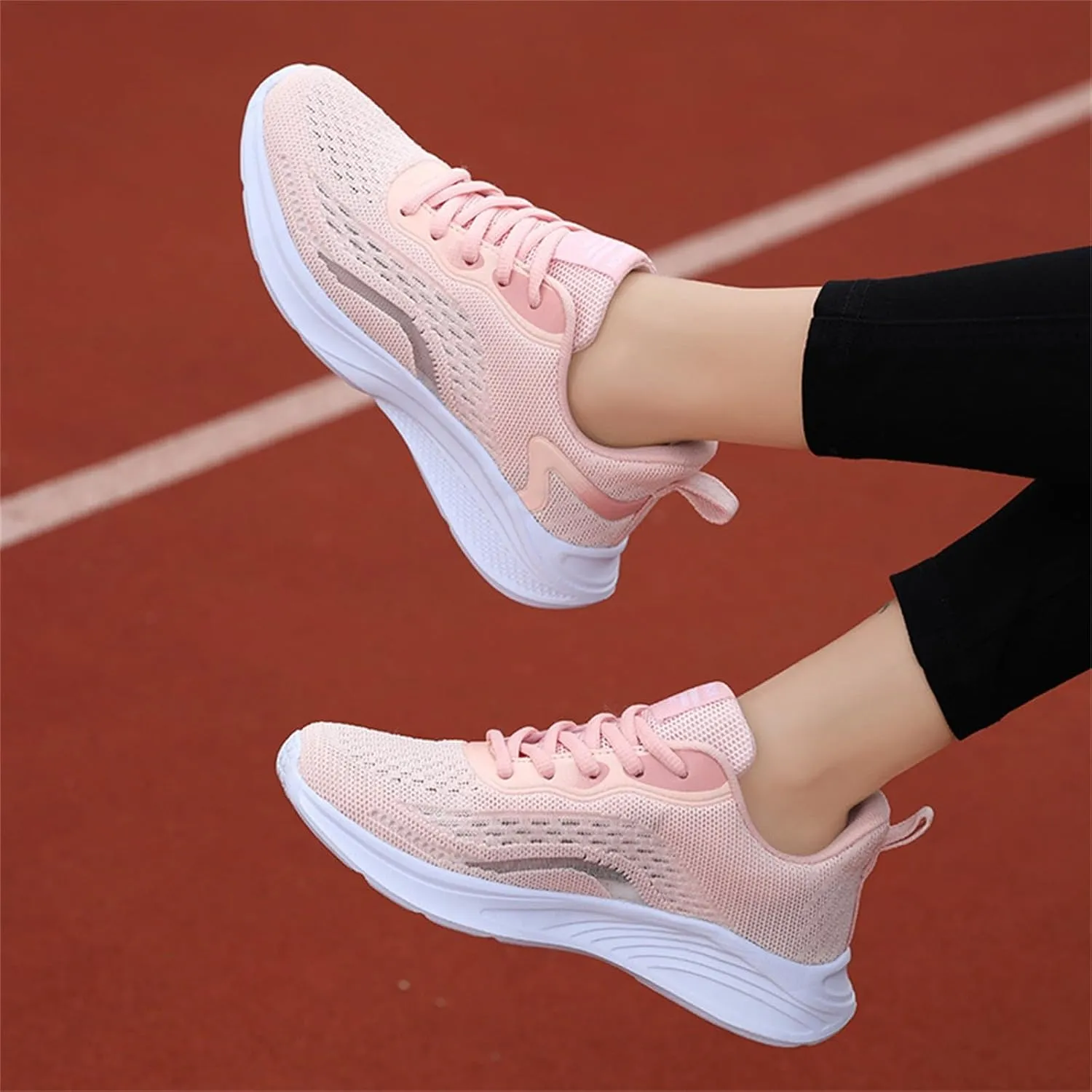 Women's Shoes Sneakers Lace Up Thick Sole Athletic Shoes Breathable Mesh Sneakers Causal Running Walking Tennis Shoes