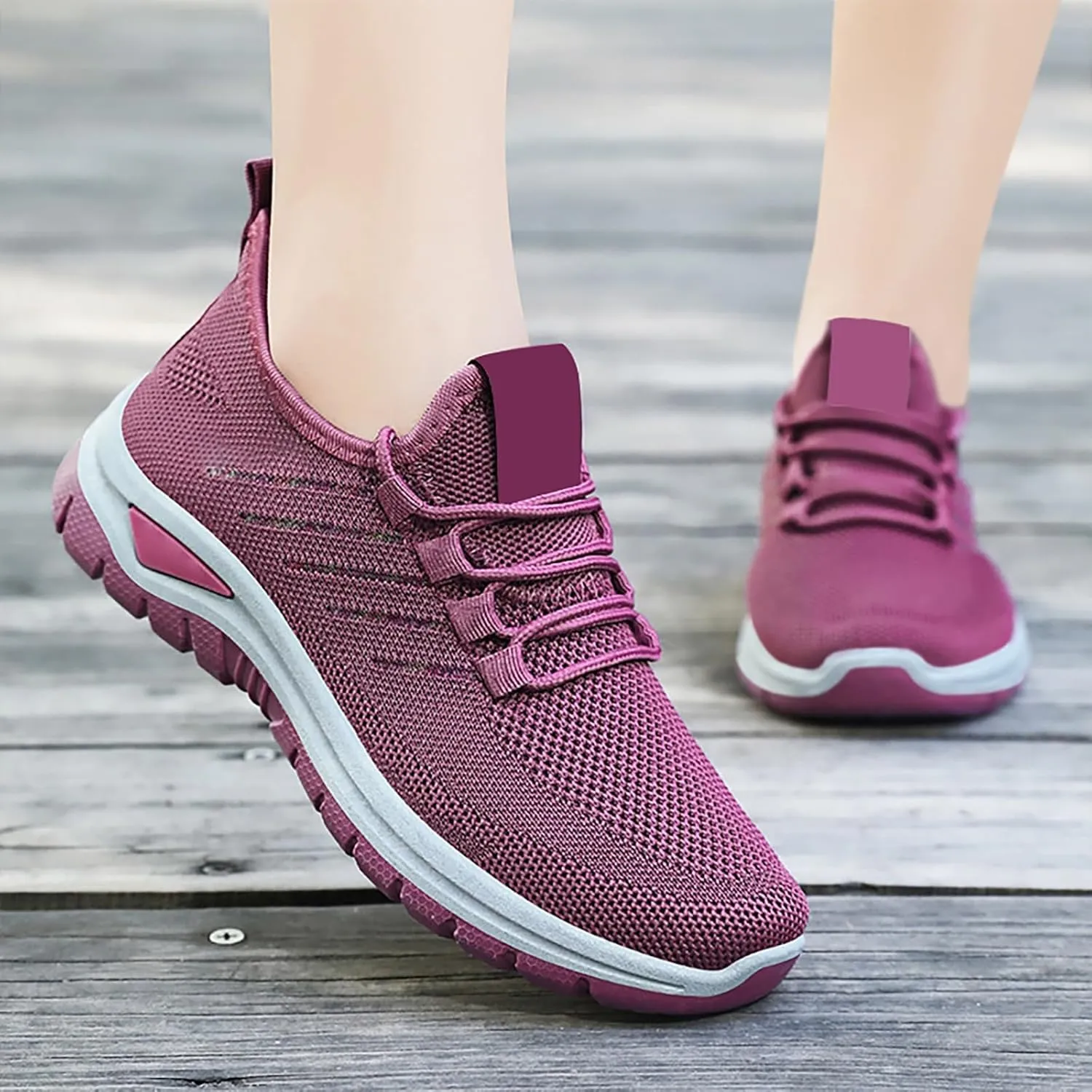 Women's Shoes Sneakers Lightweiht Breathable Mesh Athletic Shoes Summer Casual Fashion Non Slip Walking Workout Shoes