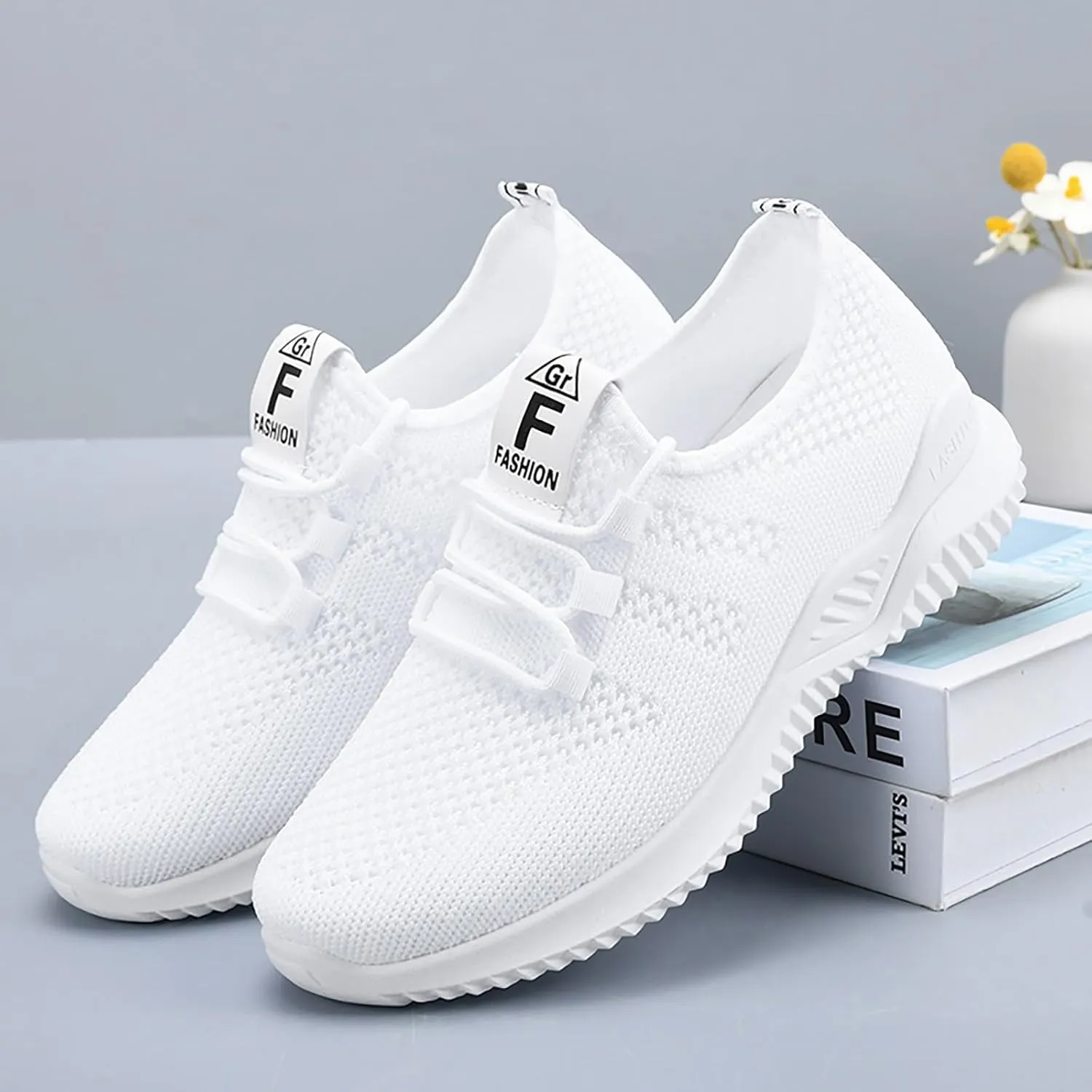 Womens Slip On Walking Shoes Non Slip Running Shoes Breathable Workout Lightweight Sneakers Sports Shoes for Woman