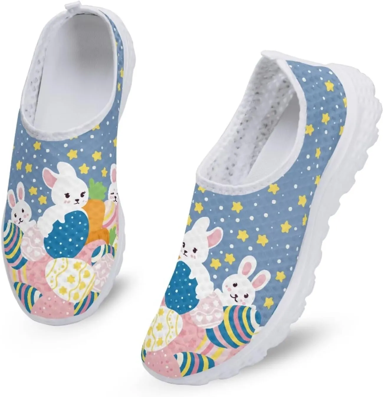Women's Walking Shoes Men Mesh Sneaker Flat Slip On Breathable Trainers US 5-12