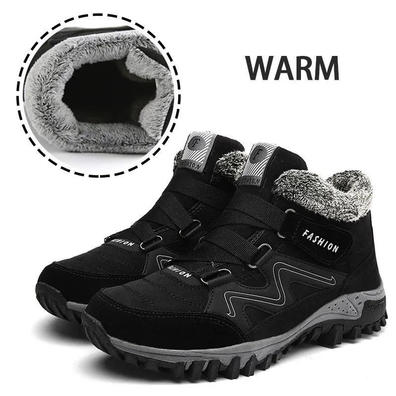 Women's winter thermal villi leather platform fashion high top boots 2022