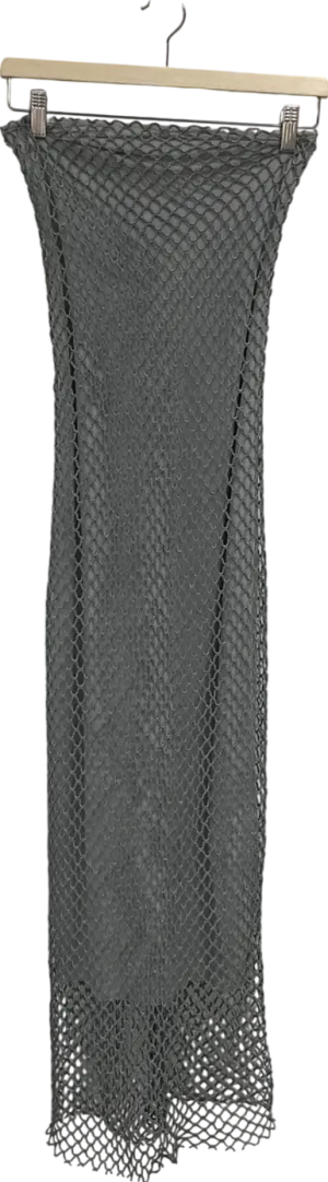 ZARA Strapless Perforated Metallic Thread Dress UK S